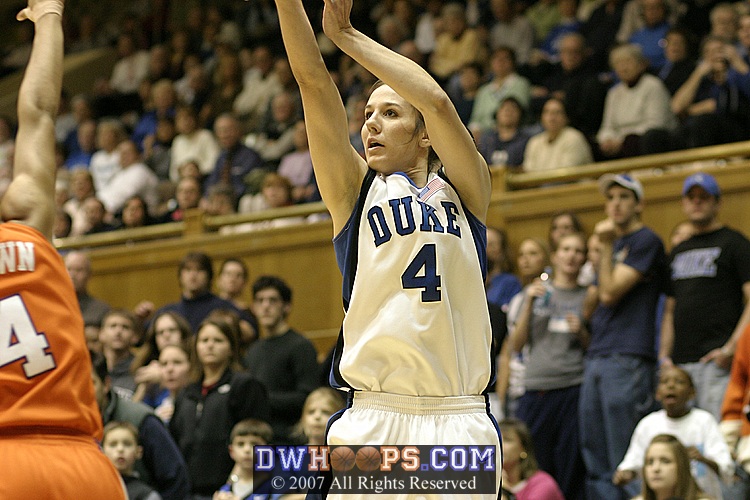 Abby Waner drains a corner 3 to bring Duke within one