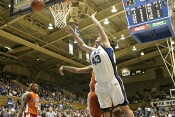 Adrienne Bradshaw foul makes sure this Alison Bales layup is nowhere near going in.