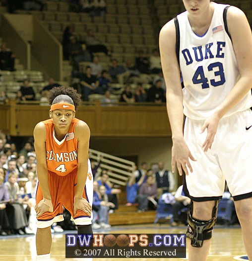 Clemson's Christy Brown awaits yet another Bales free throw.