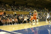 Bridgette Mitchell flashes open on the break (2 of 2)