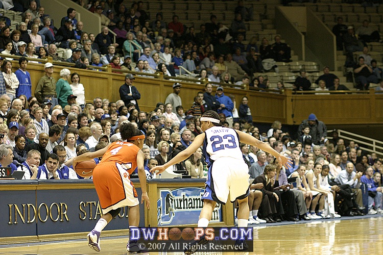 Wanisha Smith guards Christy Brown in the open court
