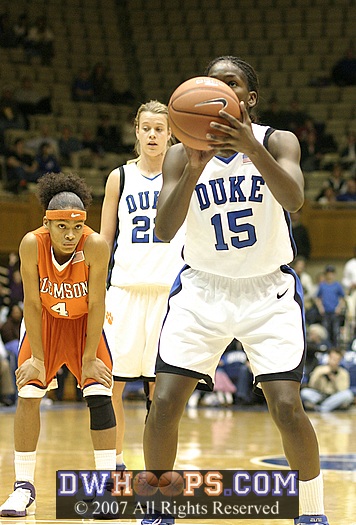 Bridgette Mitchell eyes the basket