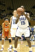Bridgette Mitchell eyes the basket