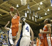 Adrienne Bradshaw pulls down a high pass