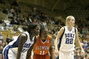 Freshmen Bridgette Mitchell, Lele Hardy, and Brittany Mitch wait for the free throw