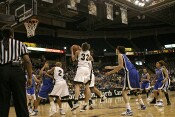...Corinne Groves pulls down the rebound.