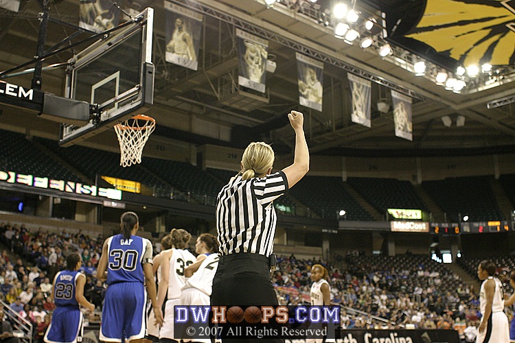 Wanisha Smith has been fouled, She'd make both to put Duke up by 5.