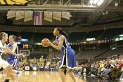 Carrem Gay looks to pass