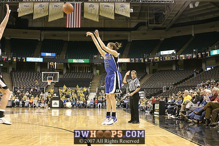Emily Waner puts up a open 3 - she missed, but got her own rebound