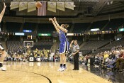 Emily Waner puts up a open 3 - she missed, but got her own rebound