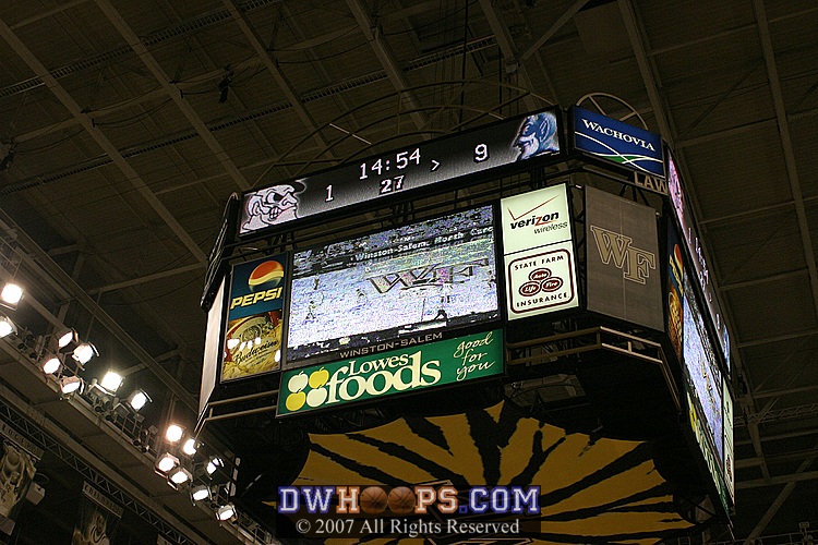 The Joel Coliseum scoreboard