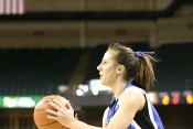 ...then dishes to Abby who extends the lead to double digits.