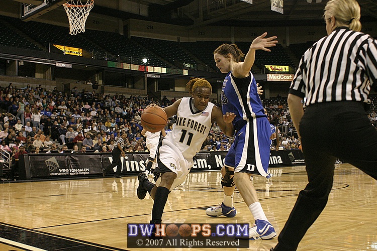 Yolanda Lavender got the rebound, and Duke presses