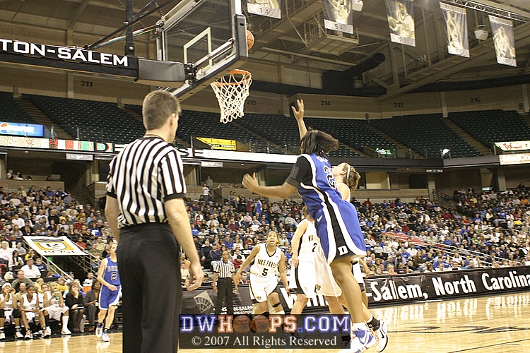 ...but this miss would essentially end the half, with Duke up 15.
