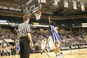 ...but this miss would essentially end the half, with Duke up 15.