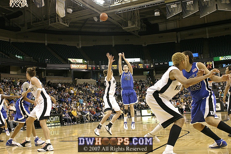 Alison Bales started out Duke's second half shooting with a miss...