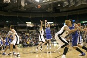 Alison Bales started out Duke's second half shooting with a miss...