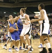 ...and, after getting her own rebound...