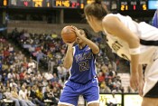 Joy Cheek at the line