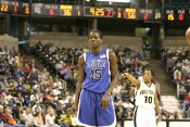 Bridgette Mitchell at the line for the second of two