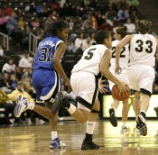 KJ keeps pace with Courtney Morris in the last minute of play
