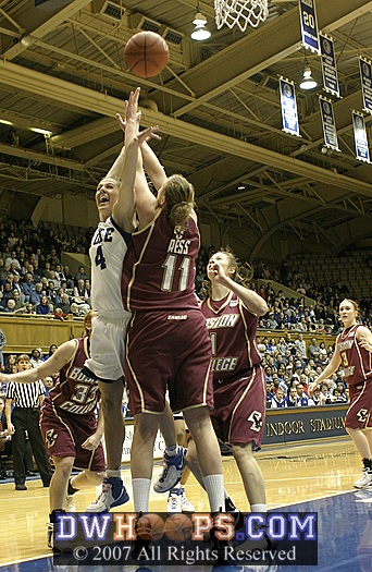 ...but her layup was blocked by Ress.