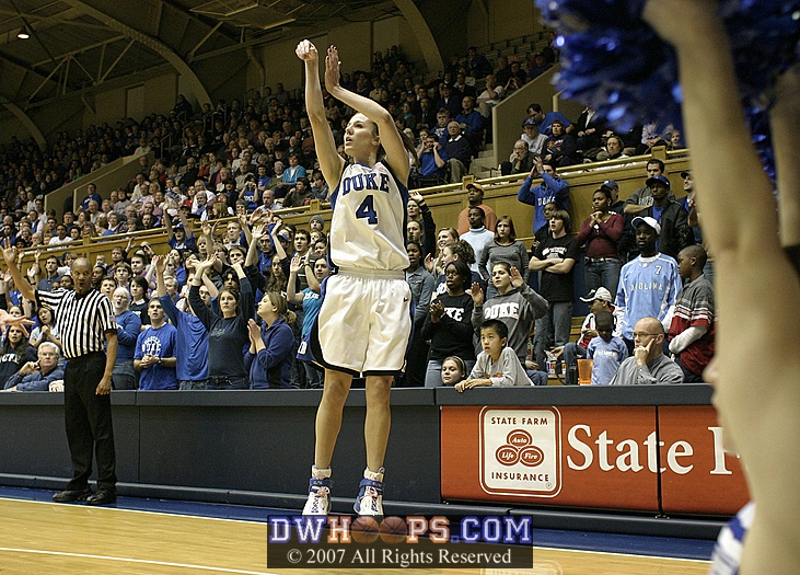Nish found Abby wide open in the corner, where she knocked down this three.
