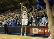 18-6, 15:02 - Nish found Abby wide open in the corner, where she knocked down this three.