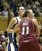 28-14, 9:11 - Alison Bales (setting a screen for Bridgette) and Kathrin Ress battled inside all night.