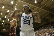 46-25, 0:23 - Nish says she didn't touch it, but the ref saw otherwise.