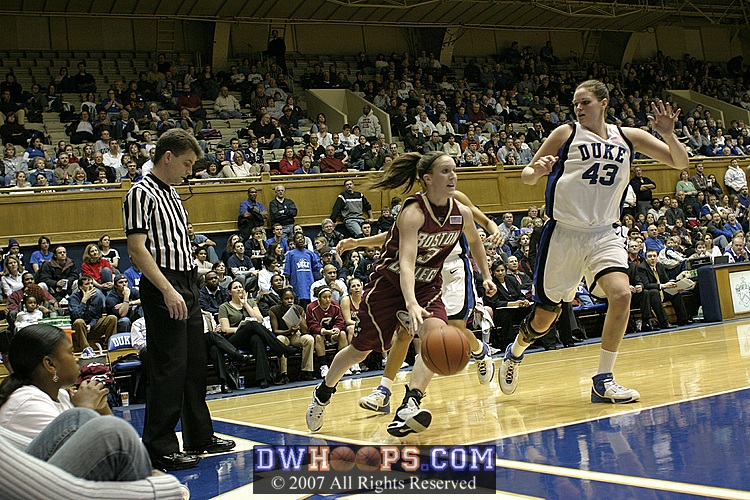 Sarah Marshall stepped on the line - Duke ball.