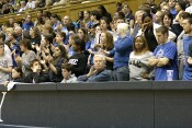 2nd half - Longtime Duke broadcaster Bob Harris took in tonight's game from Press Row