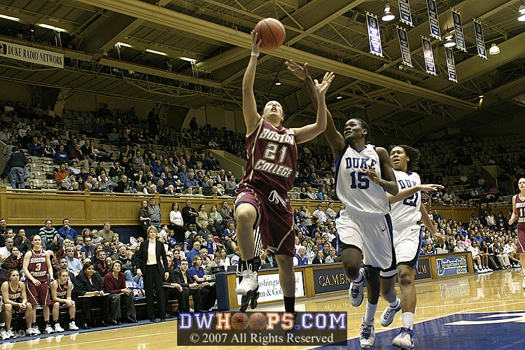Bridgette Mitchell fouls Corey Rusin