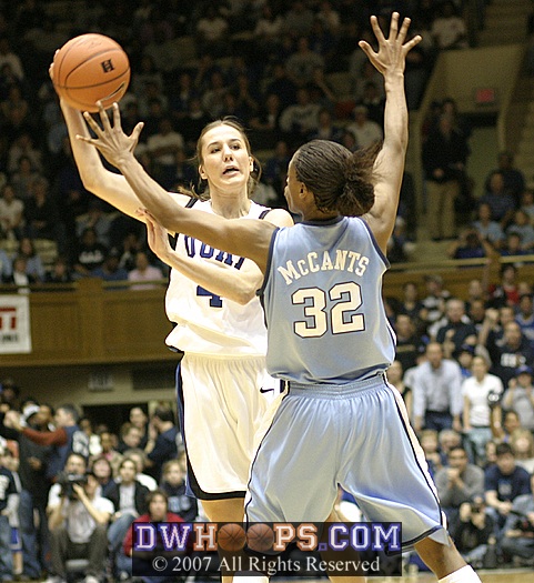 Abby Waner looks to pass over Rashinda McCants
