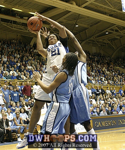 Joy Cheek misses the well defended jumper