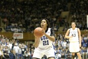 21-20, 8:24 - Joy Cheek at the line, making one of two to give Duke a 1 point advantage