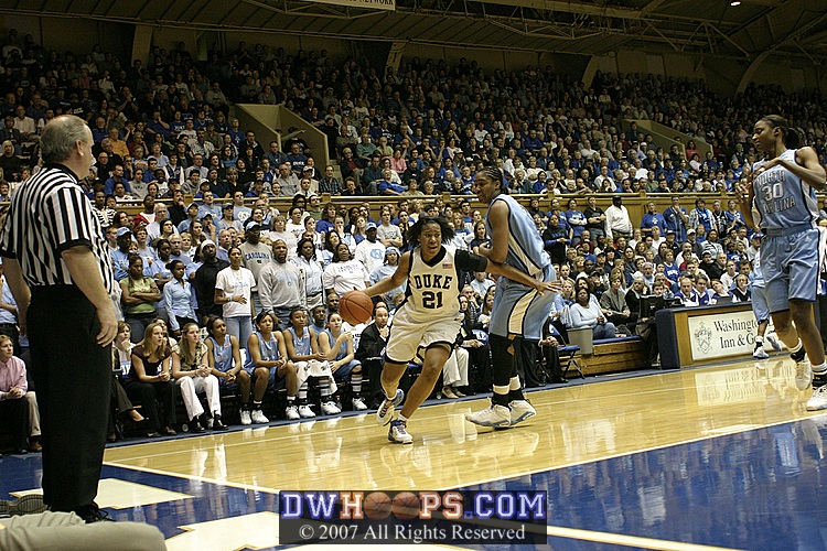 ...but Cheek drives around her...