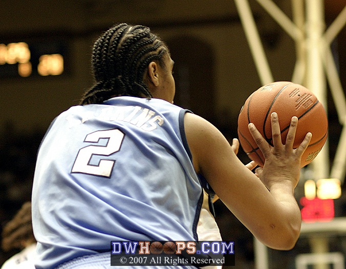 Erlana Larkins after a defensive rebound