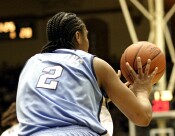 late 1st half - Erlana Larkins after a defensive rebound