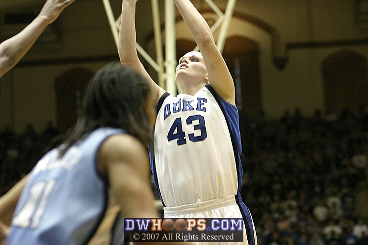 After an offensive rebound, Alison Bales misses a jumper