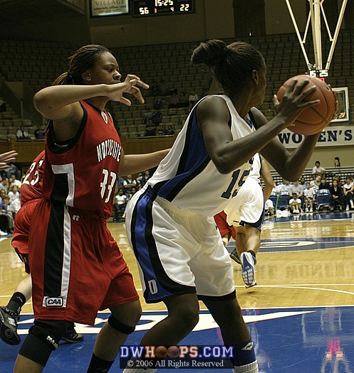 Bridgette Mitchell looks for the outlet after a rebound