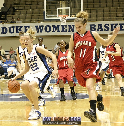 Brittany Mitch frustrates the Northeastern break with a steal