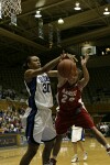 Carrem Gay battles for the loose ball