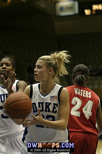 Brittany Mitch pulls down a rebound