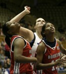 Alison Bales looks to the boards