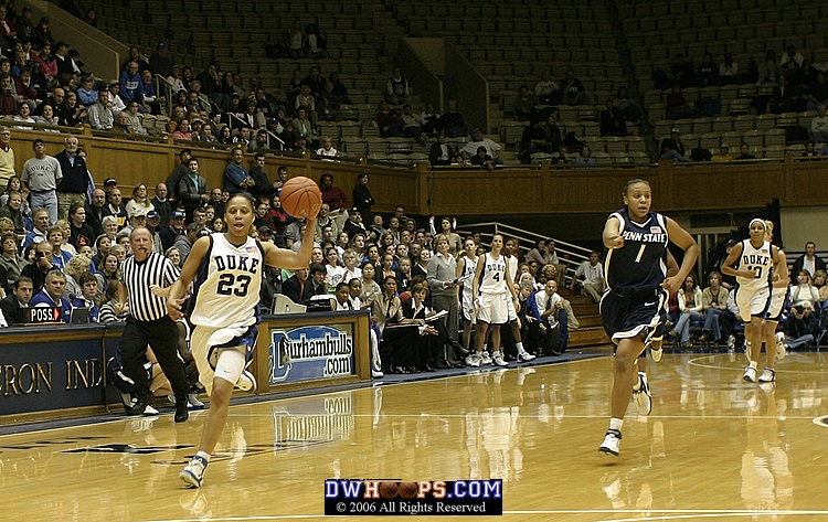 Wanisha Smith with the high dribble on the break