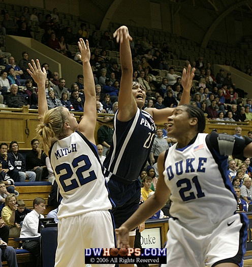 Brittany Mitch guards Penn State's Kamela Gissendanner (4 of 4)