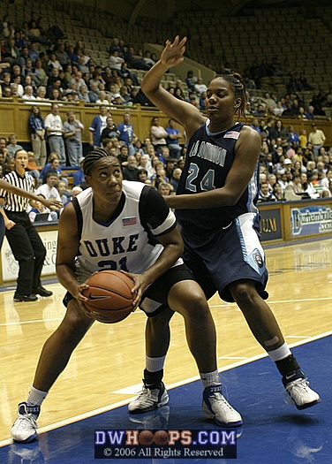 Joy Cheek works in the lane against Old Dominion's Jessica Canady (1 of 3)