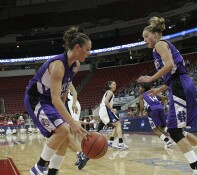 27-12, 8:42 - Ashley McLaughlin corrals a rebound for the Crusaders