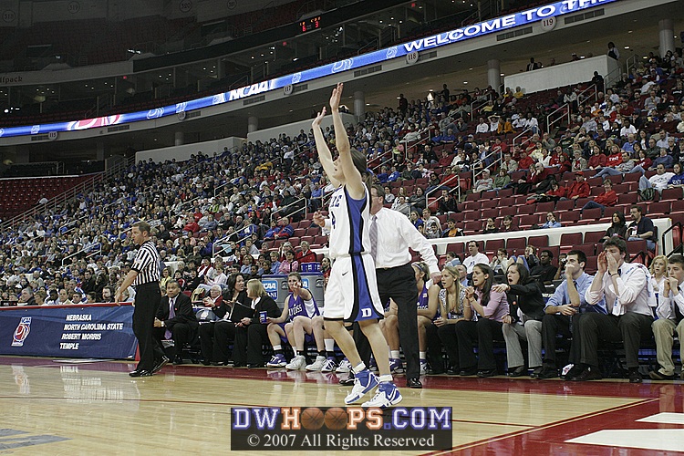 Abby Waner wide open again in the corner, as Holy Cross Head Coach Bill Gibbons borders on apoplexy